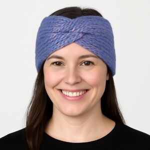 Hand Knit One Of A Kind Twisted Headband Adult Size Pink-Purple